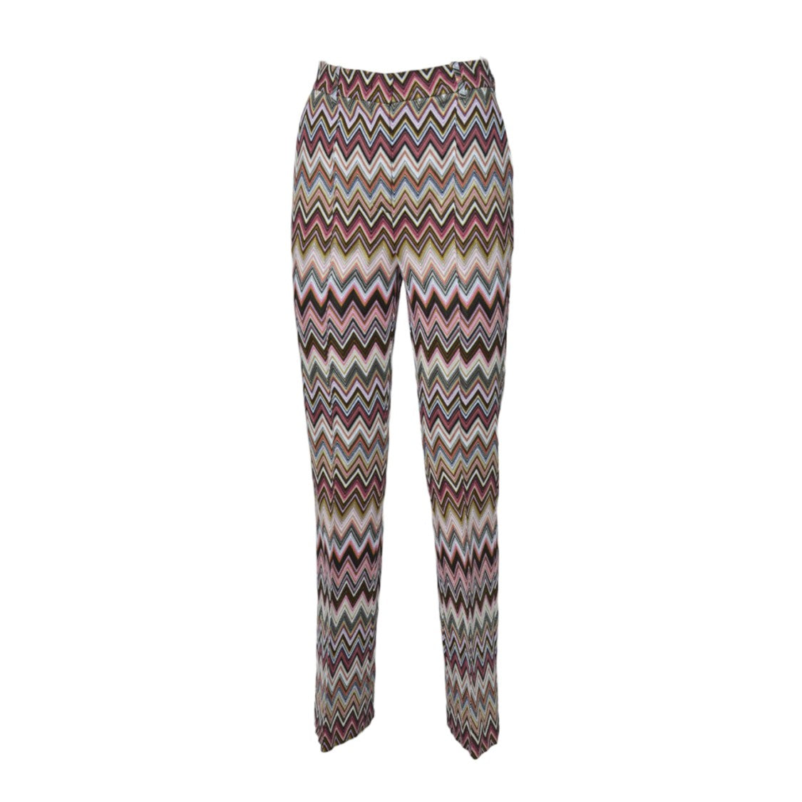 Missoni Crop Trousers In Cotton And Viscose Zig Zag Pattern Pink