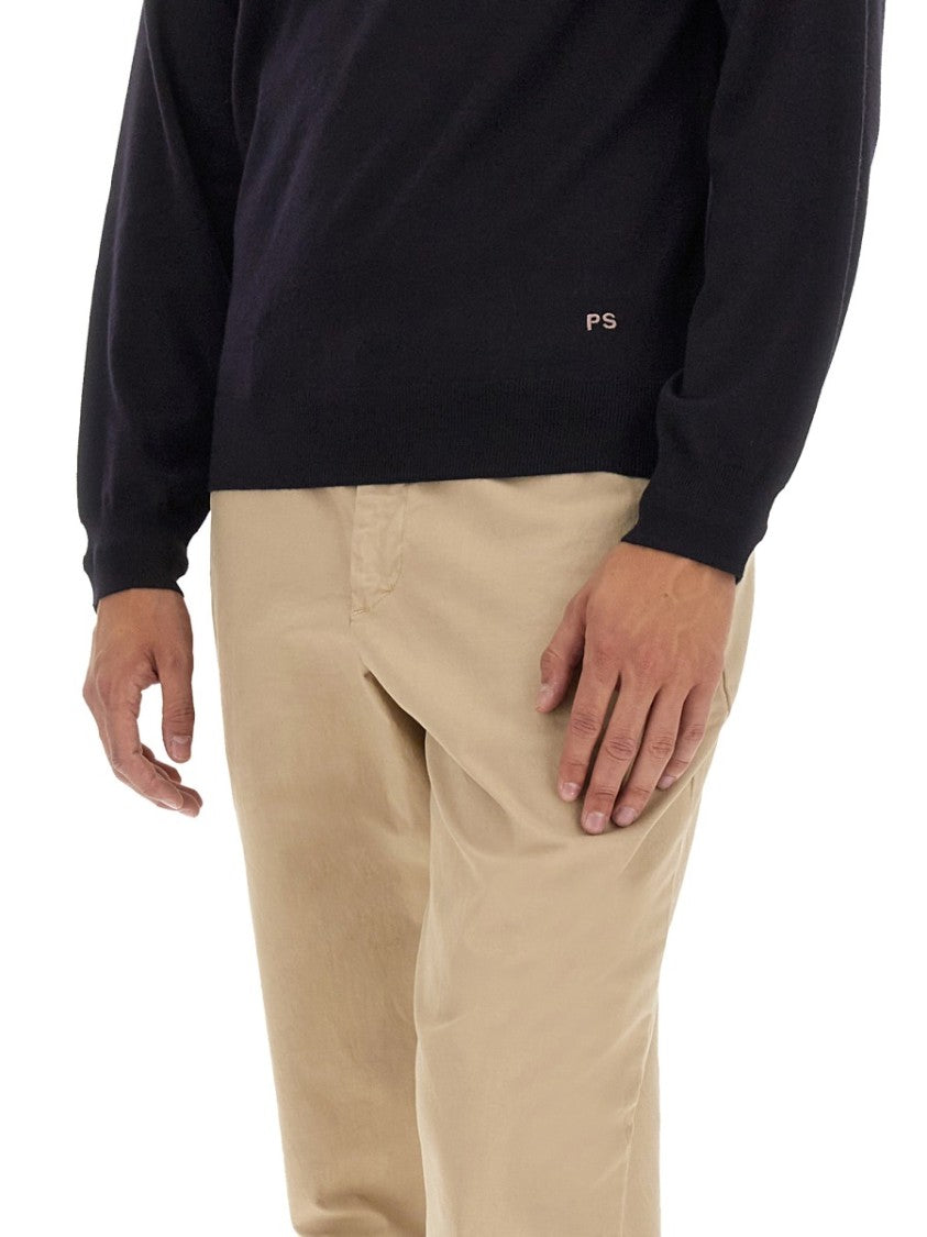 Ps Paul Smith Regular Fit Black Merino Wool Jersey