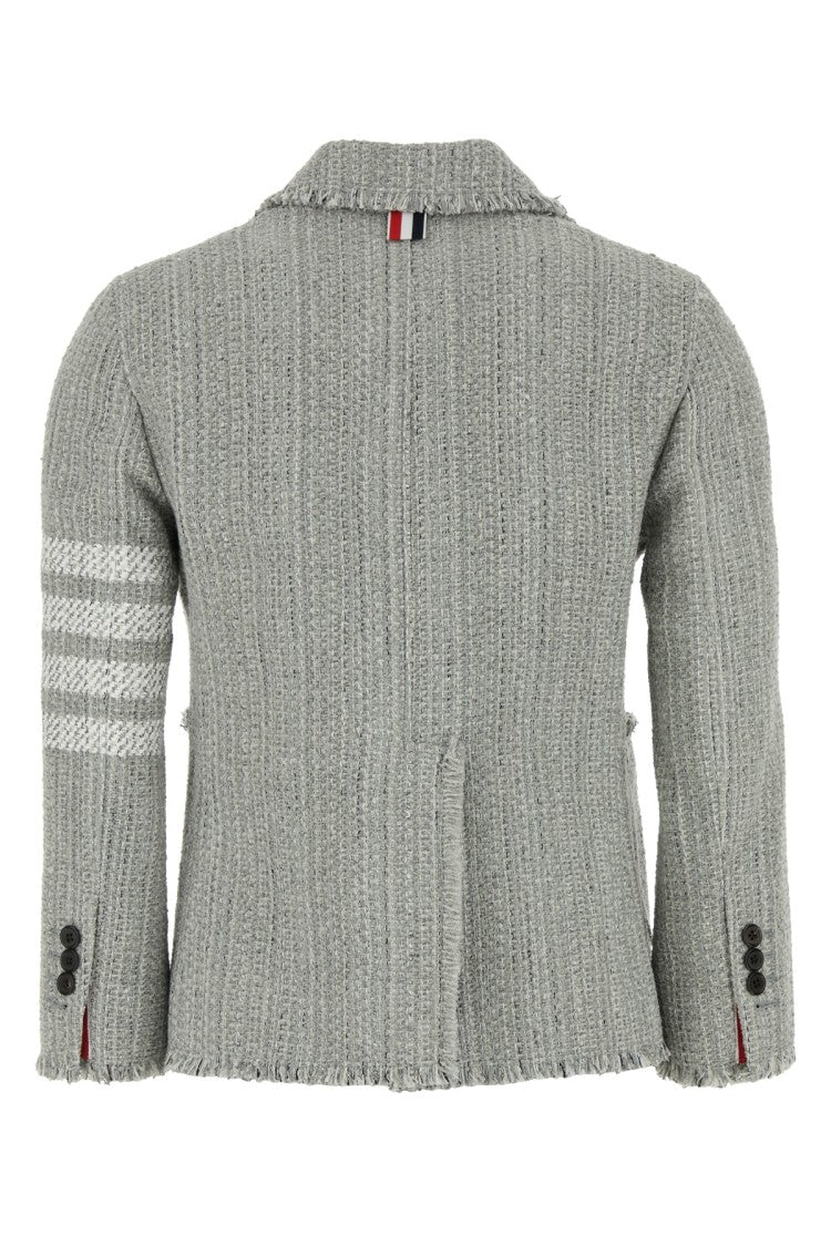 Thom Browne Textured Ribbed Jacket With Unique Striped Detail