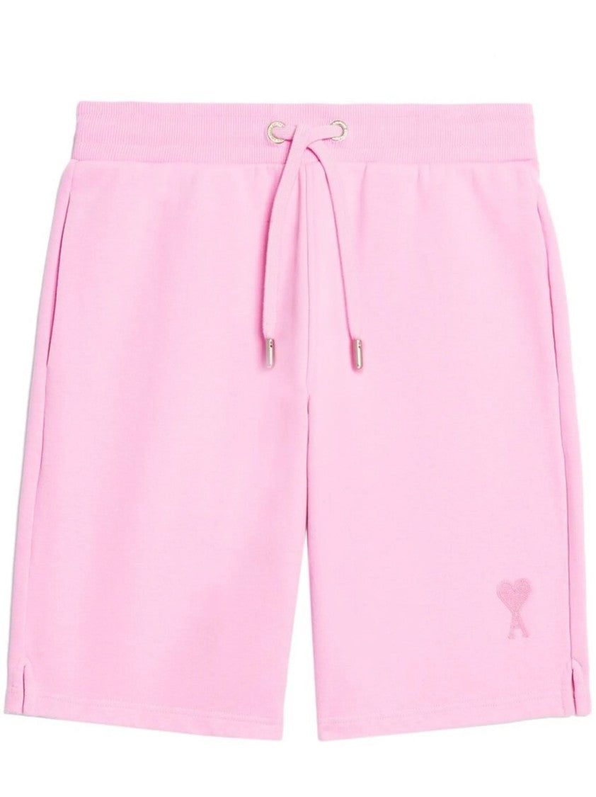 Ami Paris Relaxed Fit Shorts With Elastic Waistband And Heart Detail