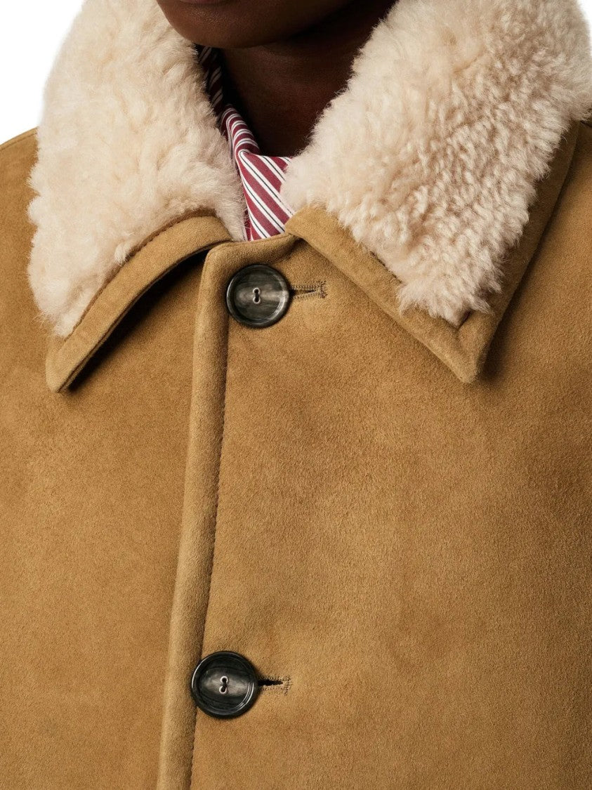 Ami Shearling Button-Up Jacket