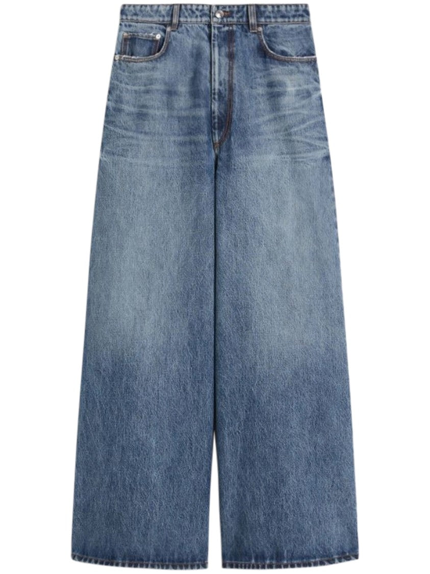 Max Mara Wide-Leg Denim Pants With High Waist