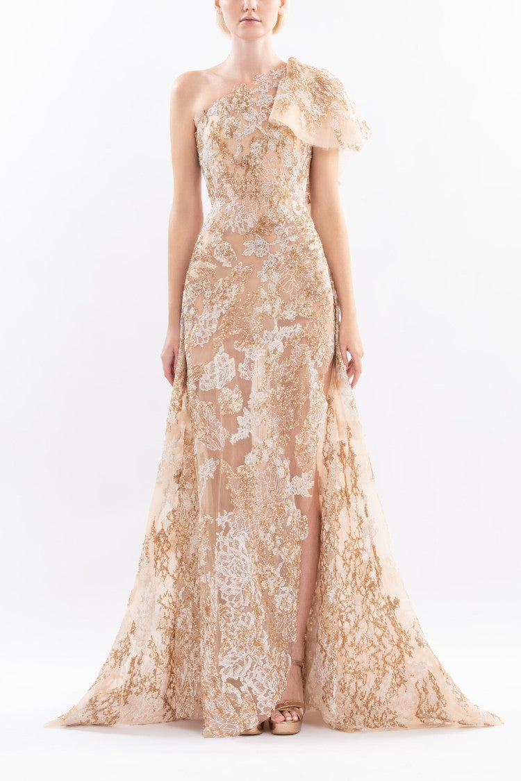 Saiid Kobeisy Embroidered One-Shoulder Dress