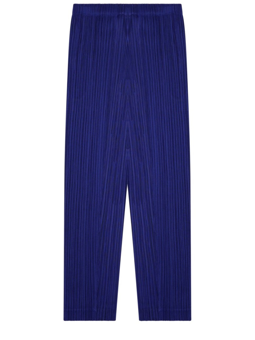 Pleats Please Issey Miyake Cropped Pleated Pants With Textured Finish
