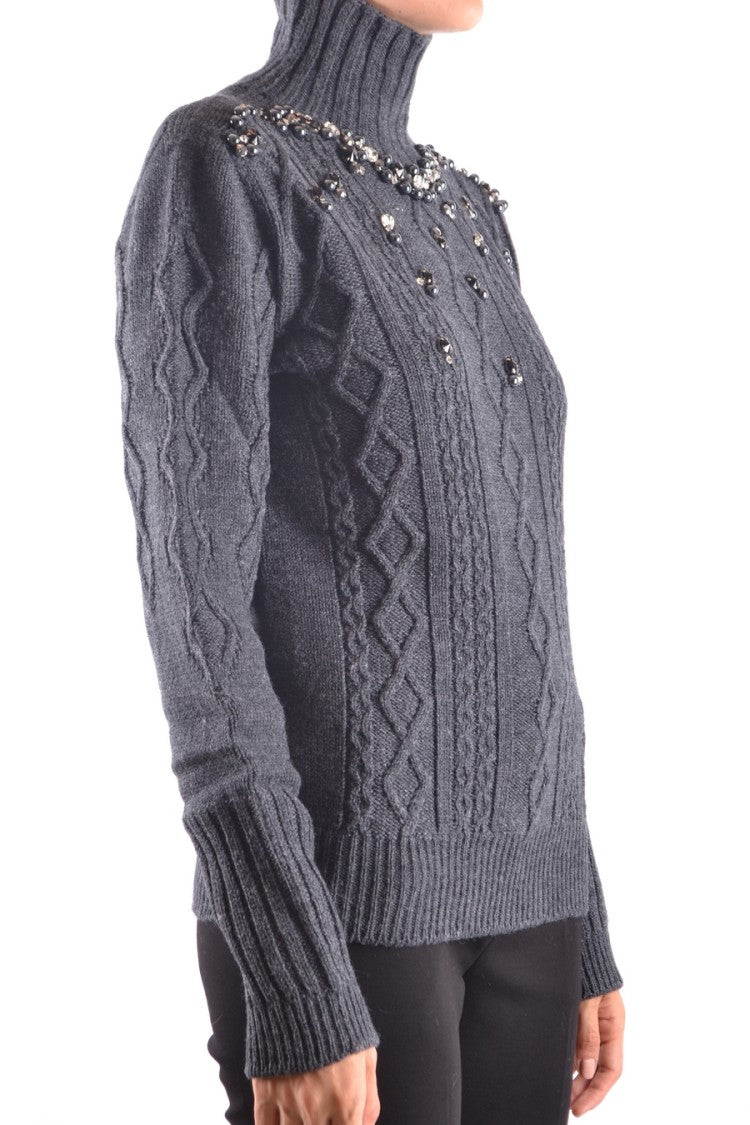 Pinko High Ribbed Turtleneck Sweater Textured Knit
