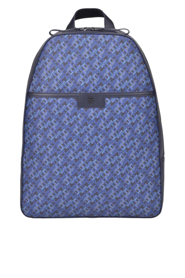 Tommy Hilfiger Geometric Pattern Backpack With Zip Closure
