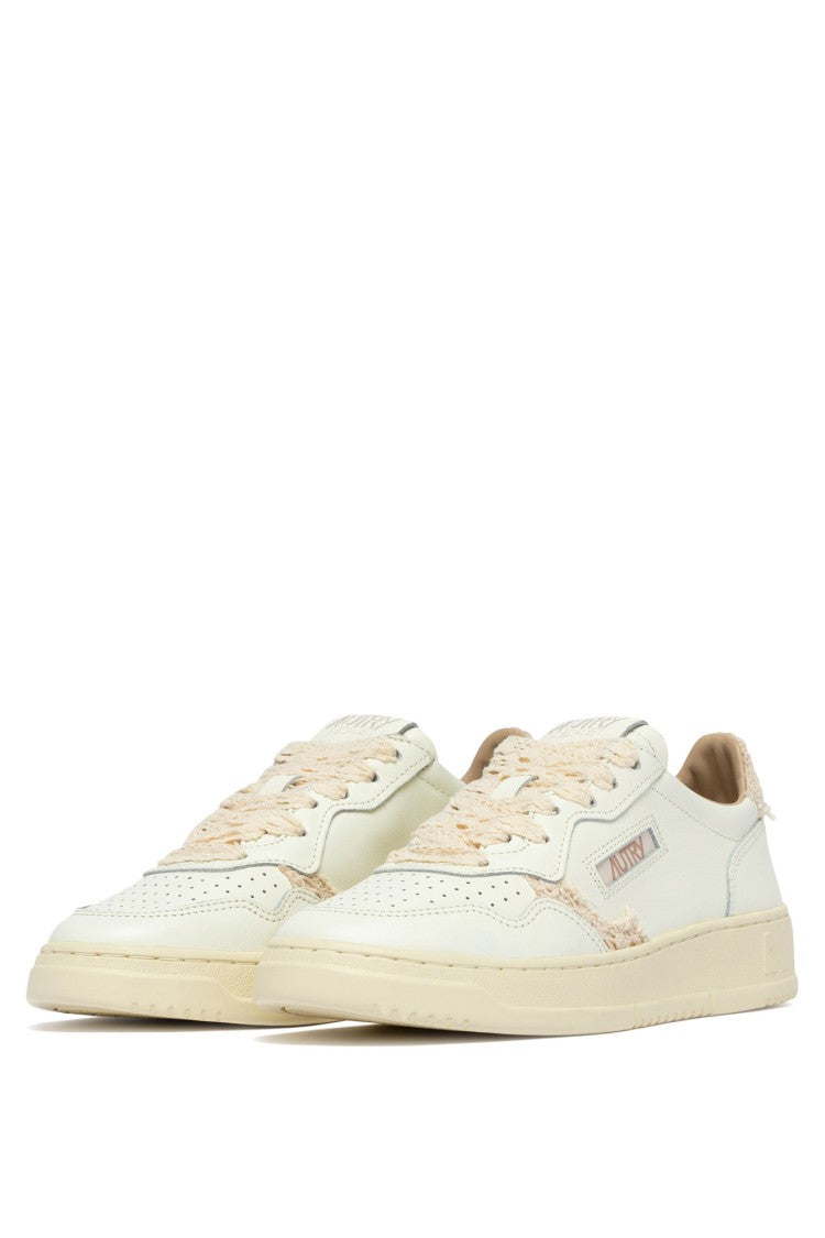 Autry White Medalist Macrame Leather Sneakers