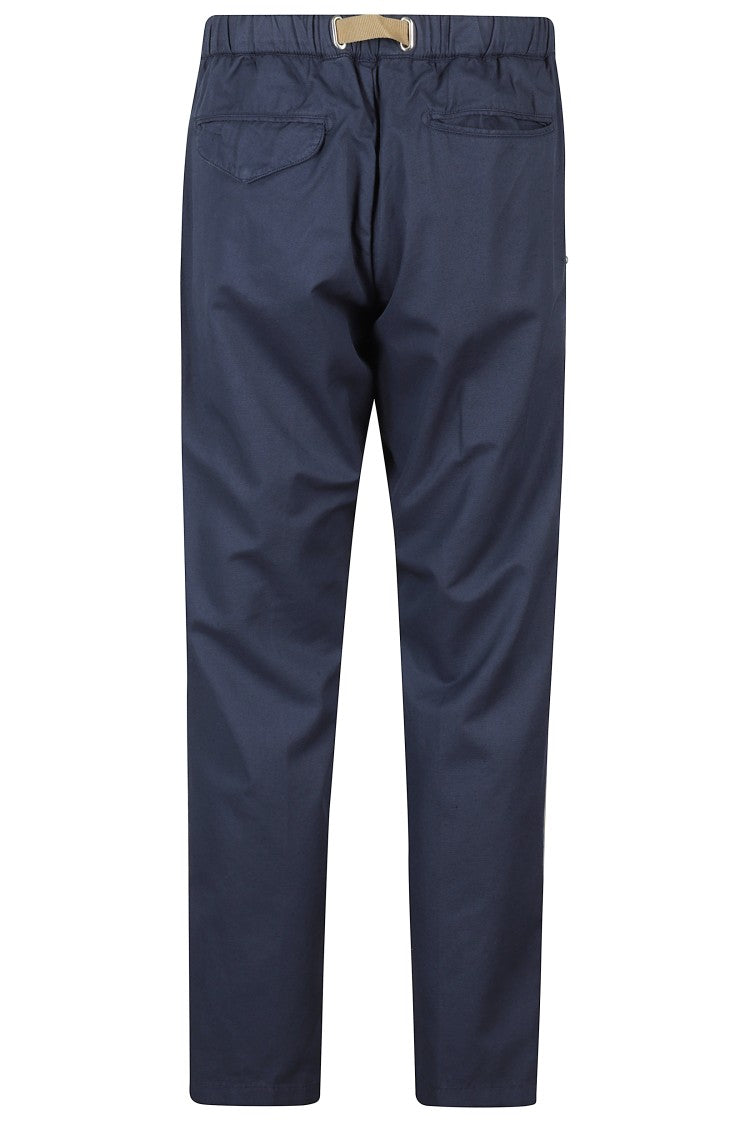 White Sand Sleek Blue Pants With Elasticized Waistband