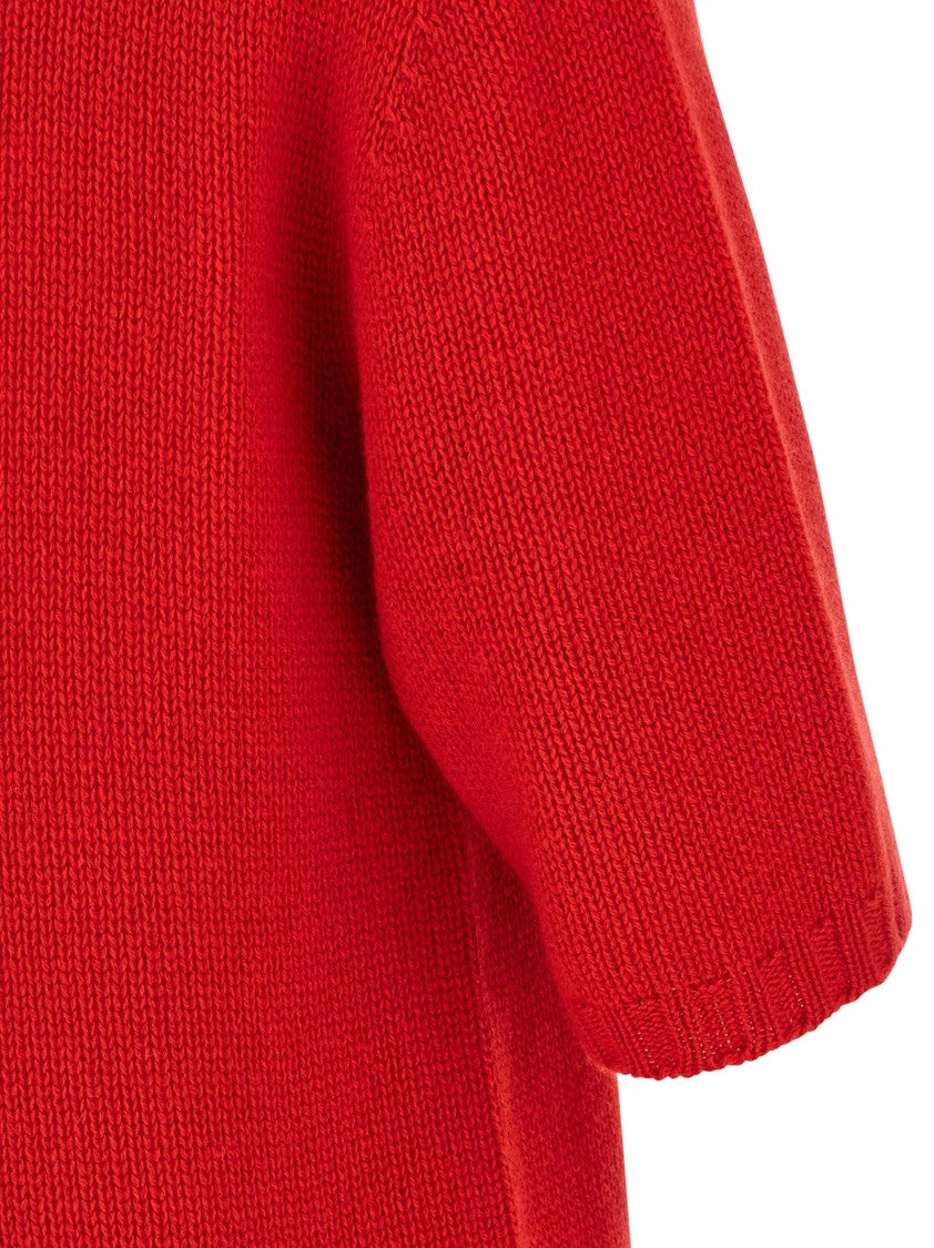 Fabiana Filippi Short-Sleeved Cashmere Sweater With Ribbed Trims