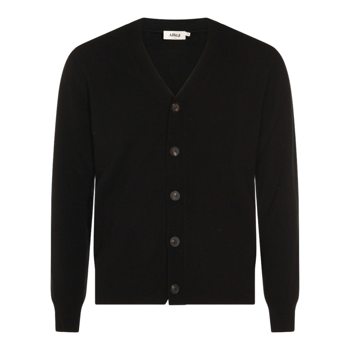 Altea Classic Black Cardigan Sweater With V-Neckline