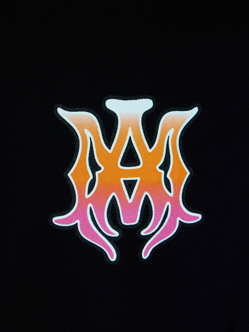 Amiri Black Flame Logo Printed T-Shirt
