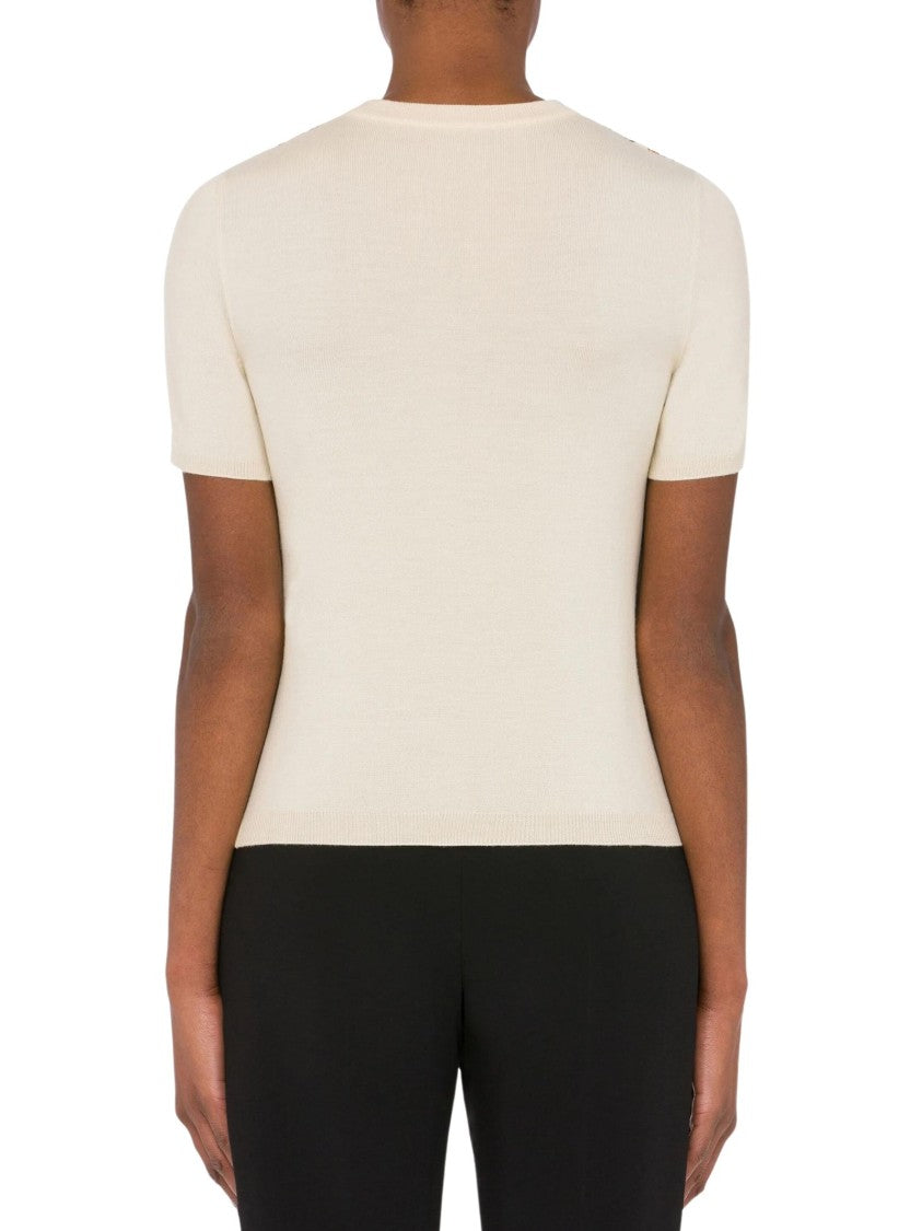 Moschino Ivory Wool Short-Sleeves