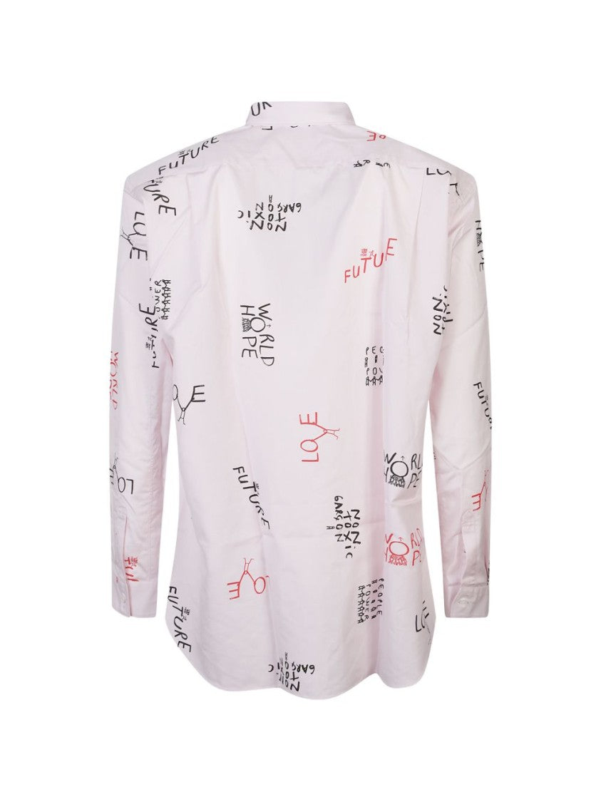 Comme Des Garçons Light Pink Graphic Print Shirt