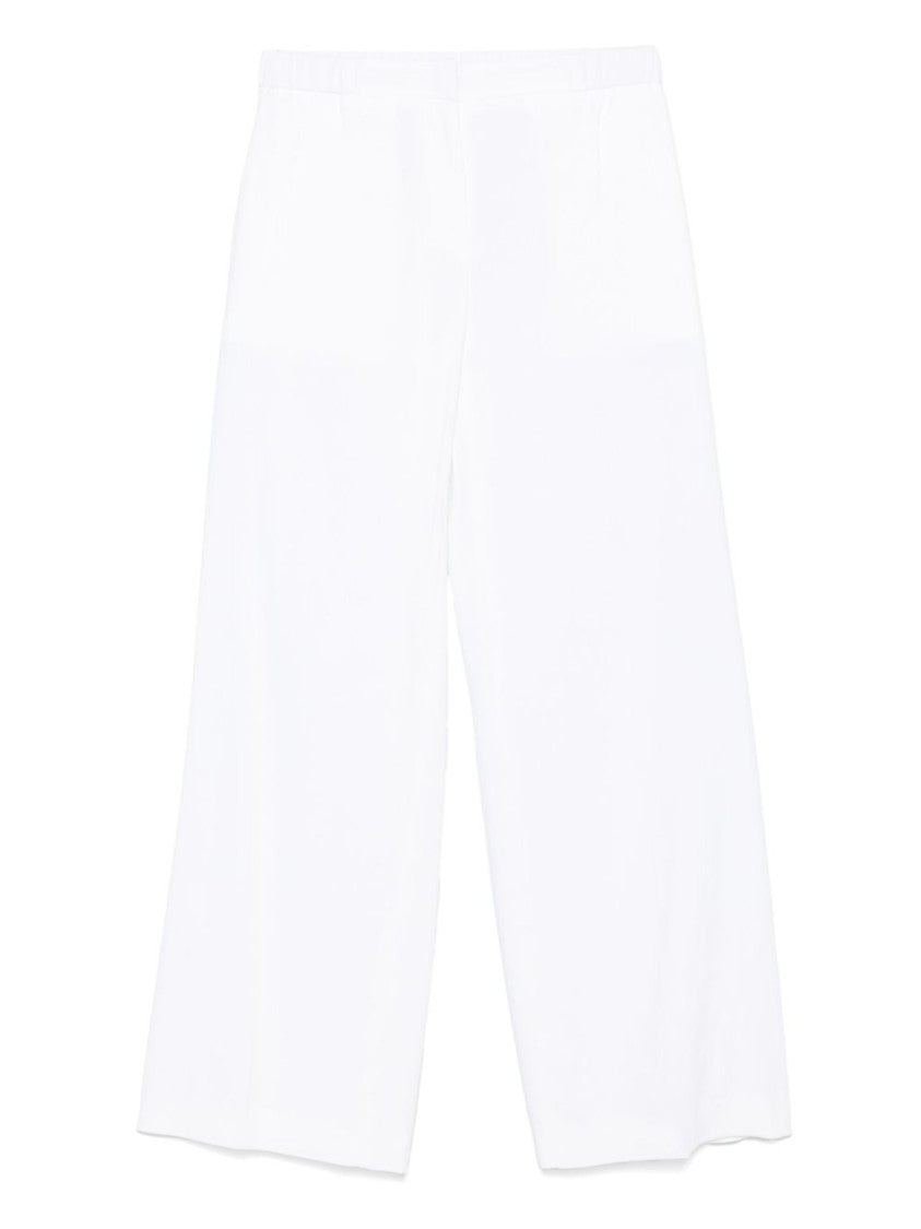 Boss Wide-Leg Linen Trousers With Concealed Fastening