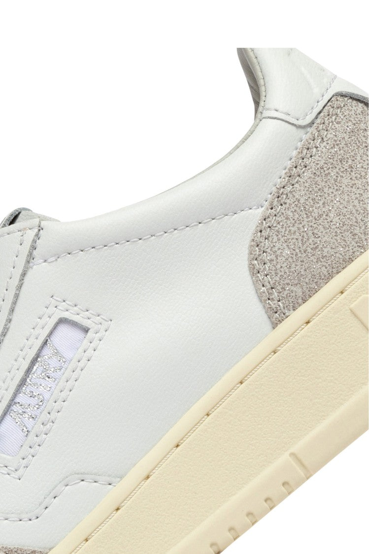 Autry White Medalist Suede Glitter Sneakers
