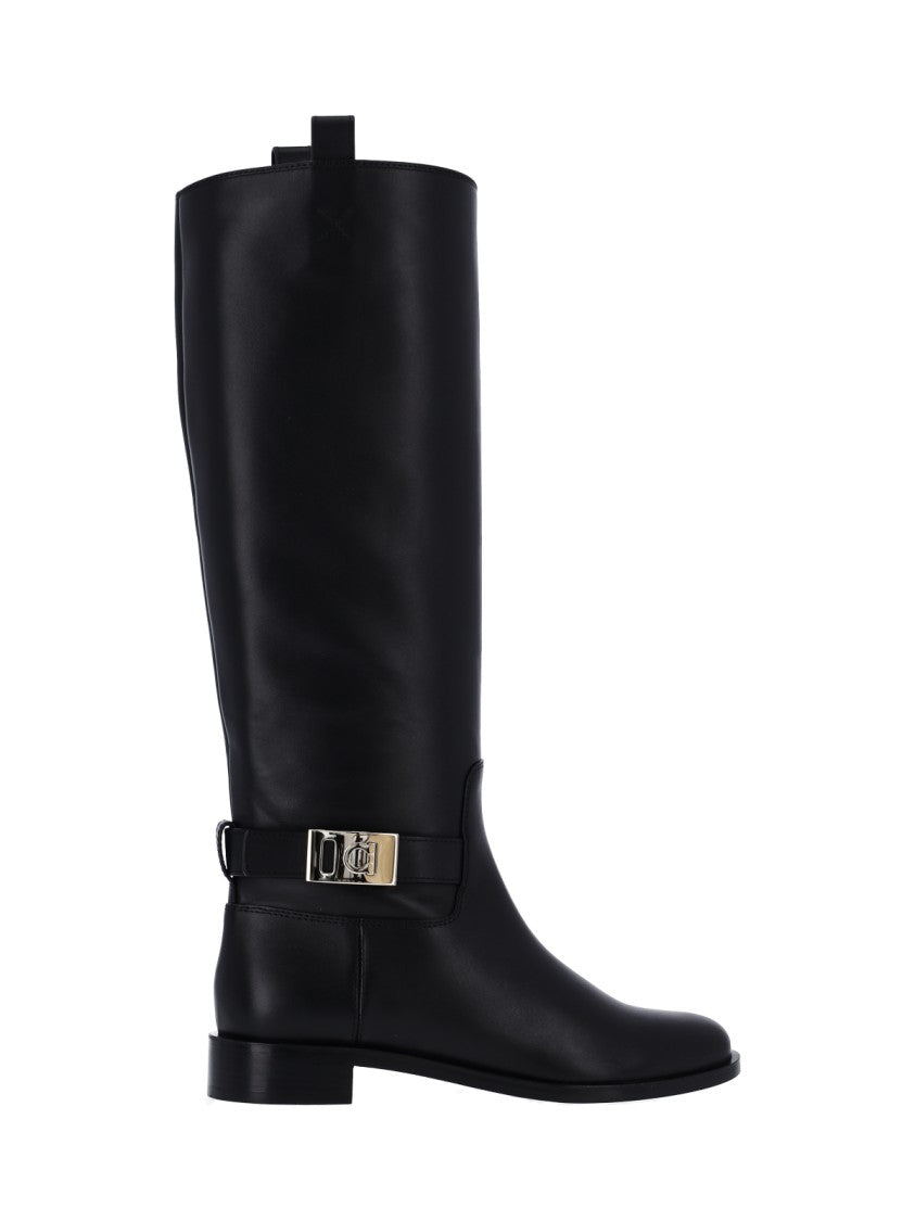 Ferragamo Black Hug Leather Boots
