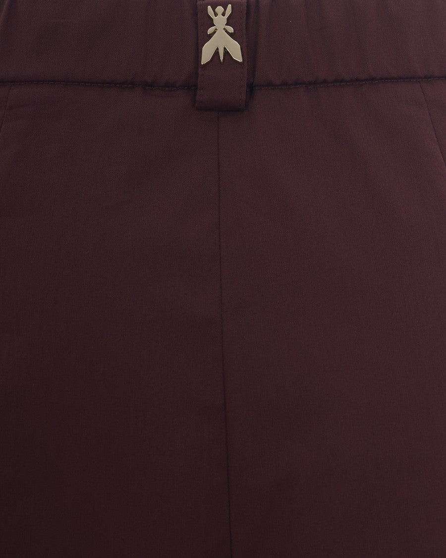 Patrizia Pepe Wide-Leg Stretch Poplin Trousers With Decorative Tab