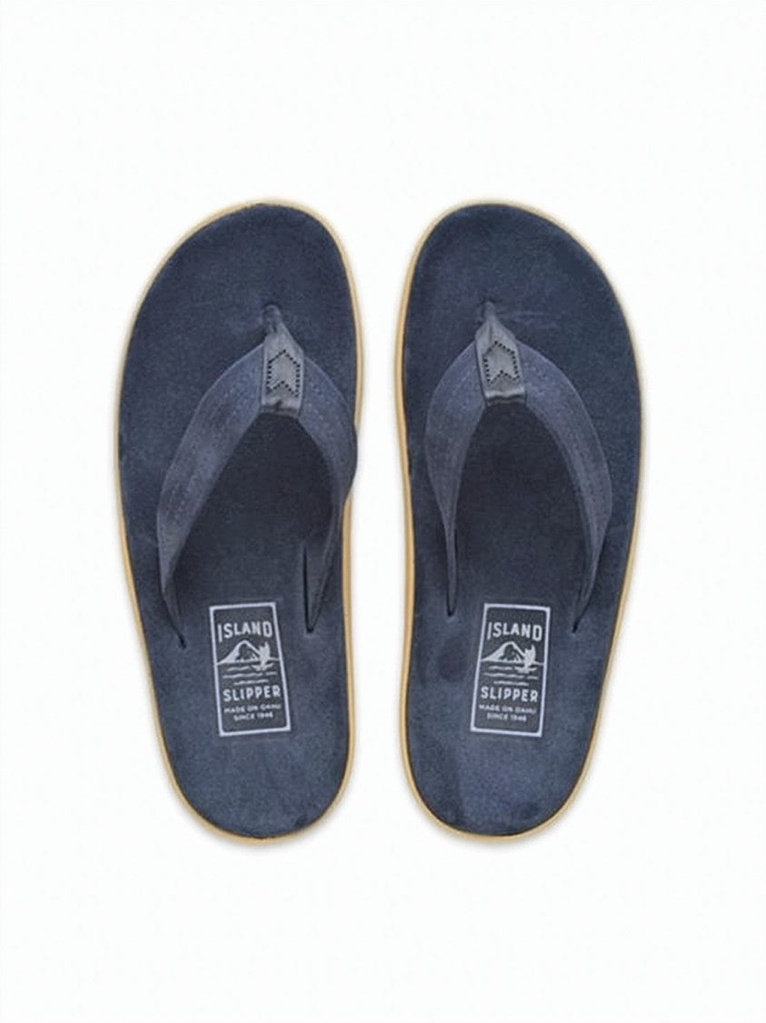 Island Slipper Suede-Upper Slip-On Sandals With Textured Rubber Sole