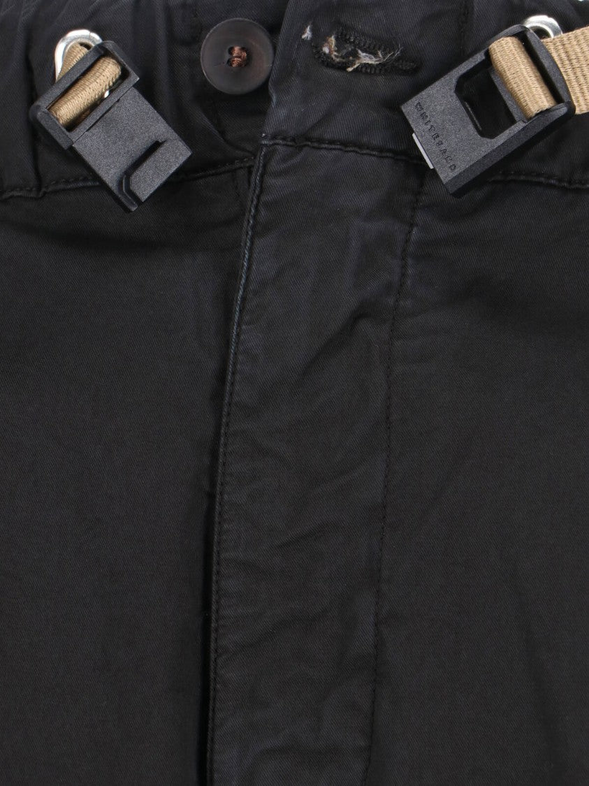White Sand Mid-Rise Straight-Leg Pants With Adjustable Belt