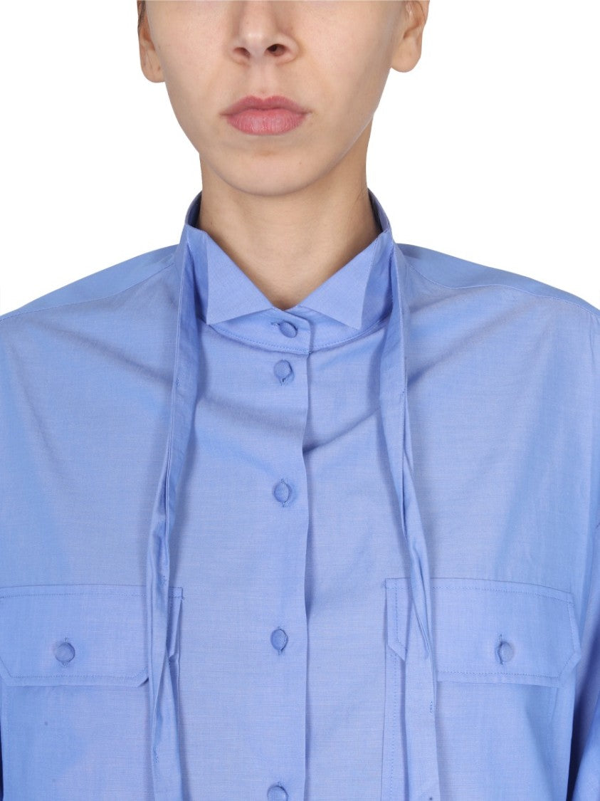 Jejia Structured Poplin Shirt With High Collar