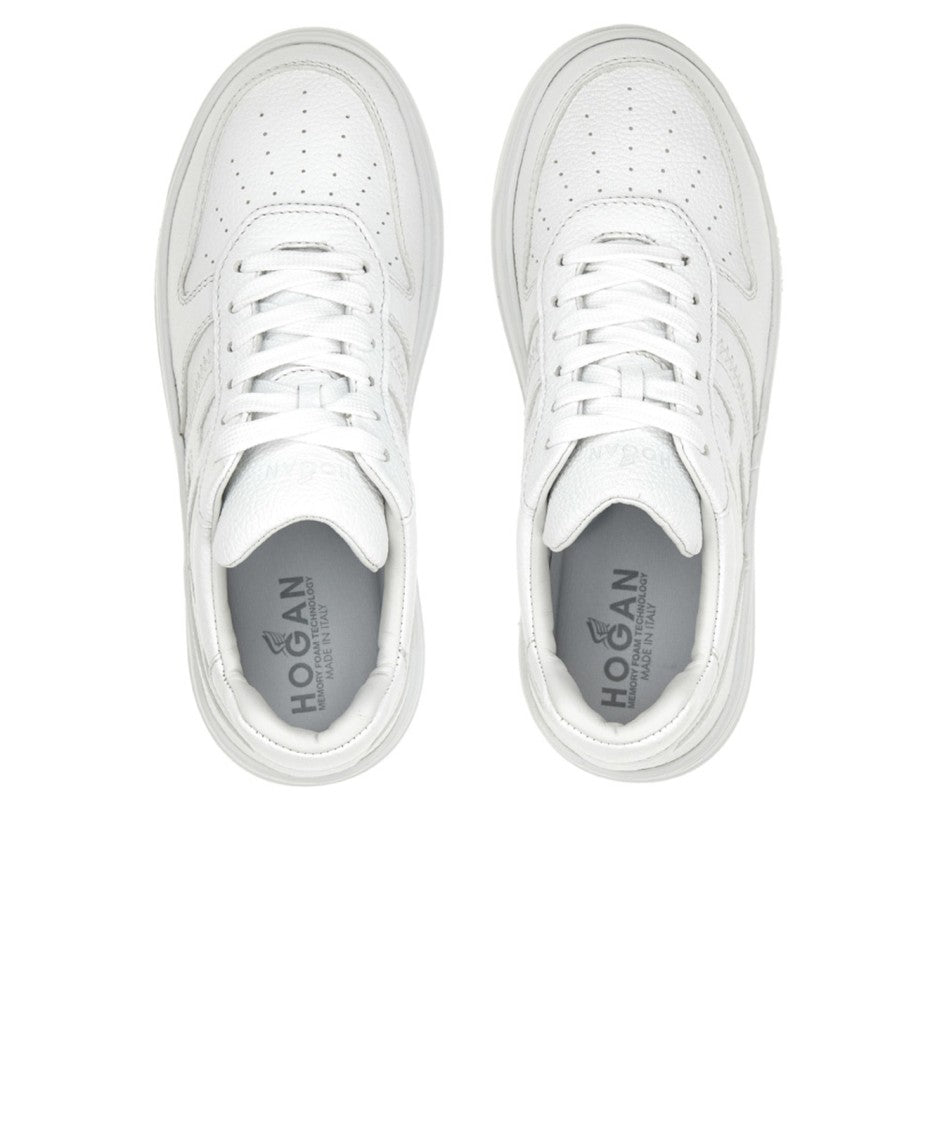 Hogan White Minimalist Low-Top Sneakers