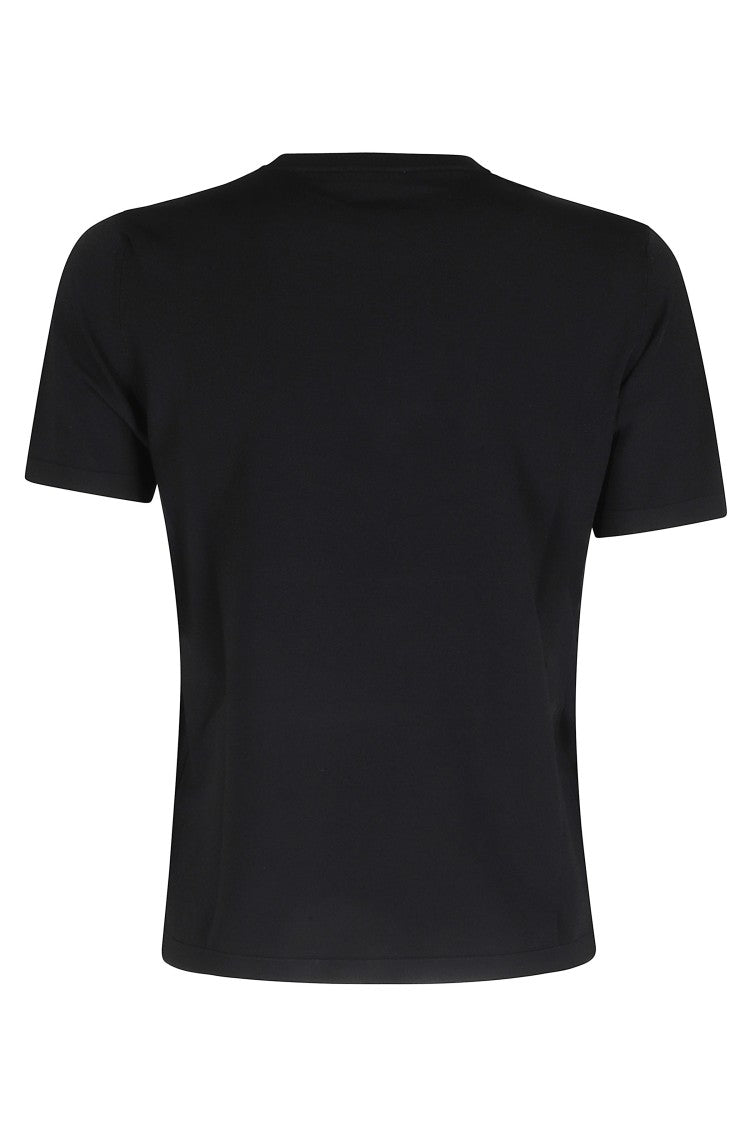 Roberto Collina Black Round-Neck Ribbed-Trim Viscose T-Shirt