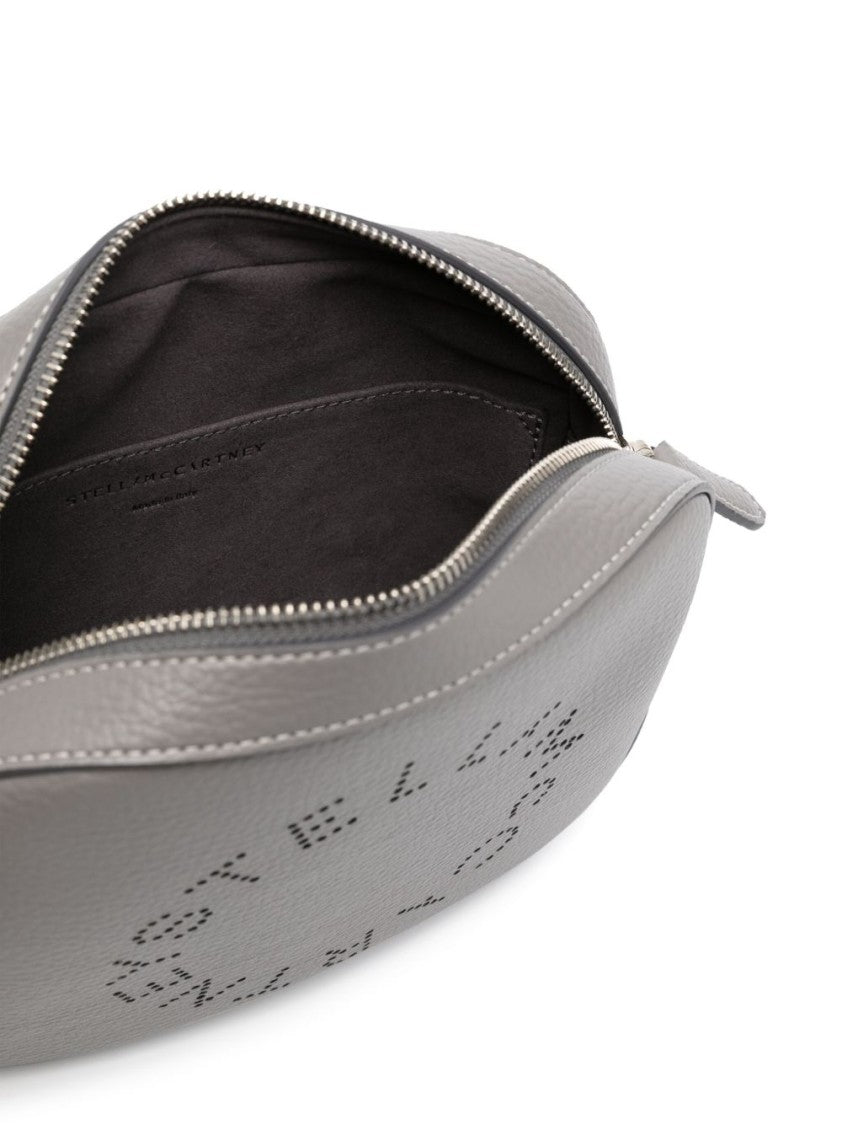 Stella Mccartney Grey Fabric Strap Faux Leather Shoulder Bag