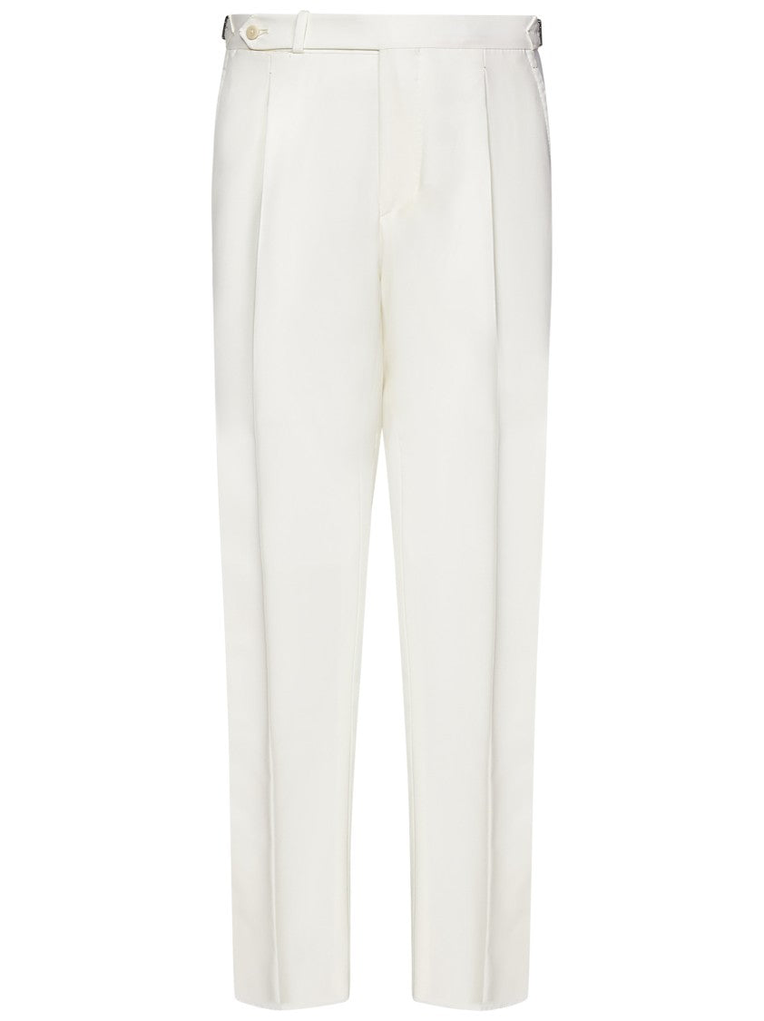 Franzese Collection Tailored White Trousers