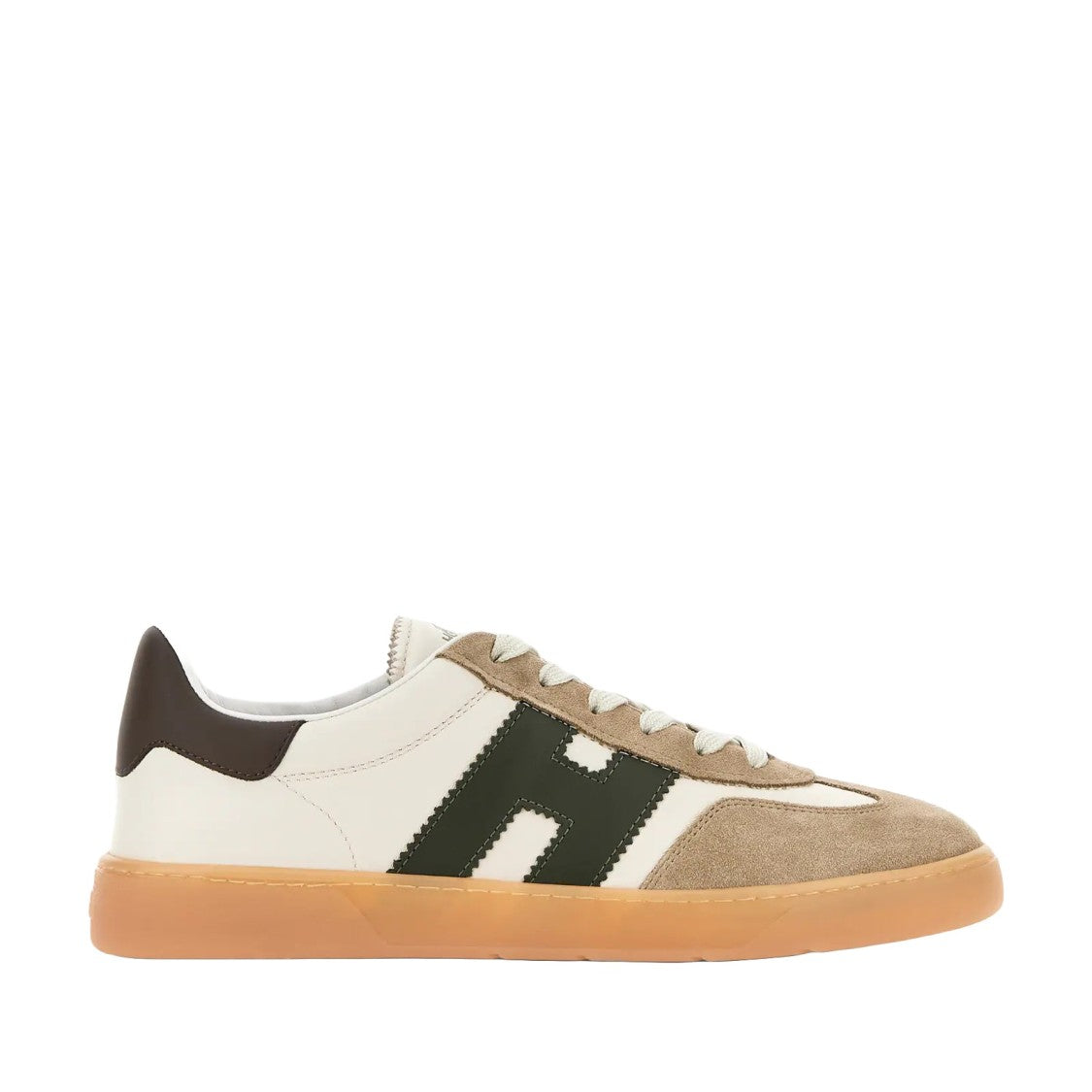 Hogan Lace-Up Sneakers With Beige Suede Overlays