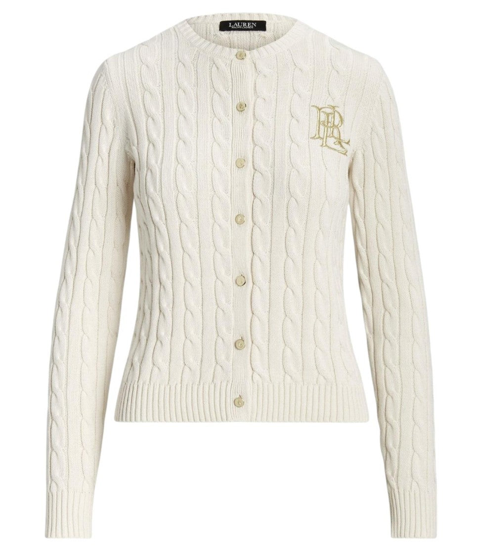 Lauren Ralph Lauren Ralhan Long Sleeve Cardigan – Natural Cotton