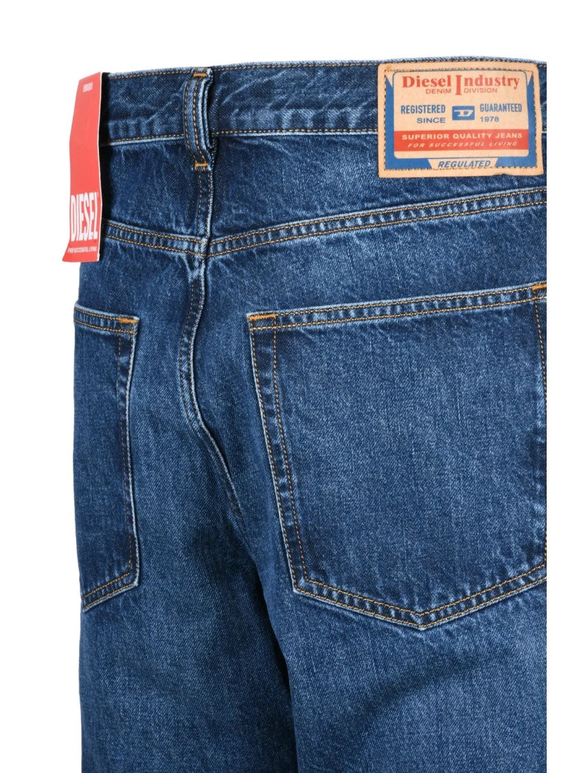 Diesel Blue Cotton D-Macs Loose Jeans