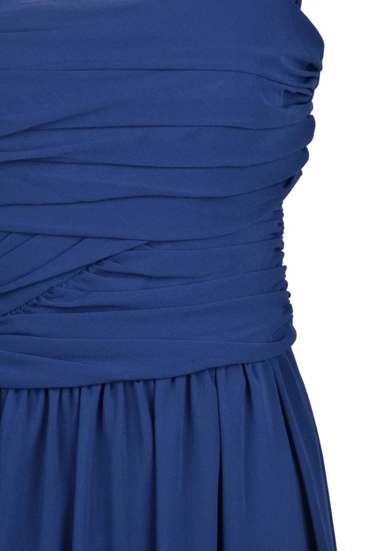 Emme By Marella Blue Voile Polyester Women Long Dress