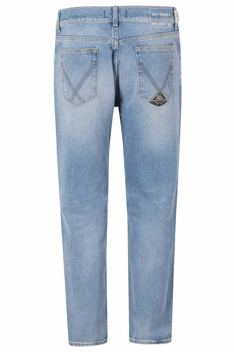 Roy Roger's Blue Dapper Five-Pocket Relaxed Taper Cotton-Blend Jeans