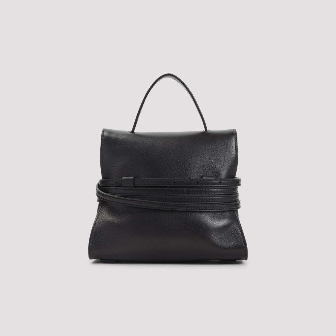 Moschino Structured Black Nappa Leather Handbag