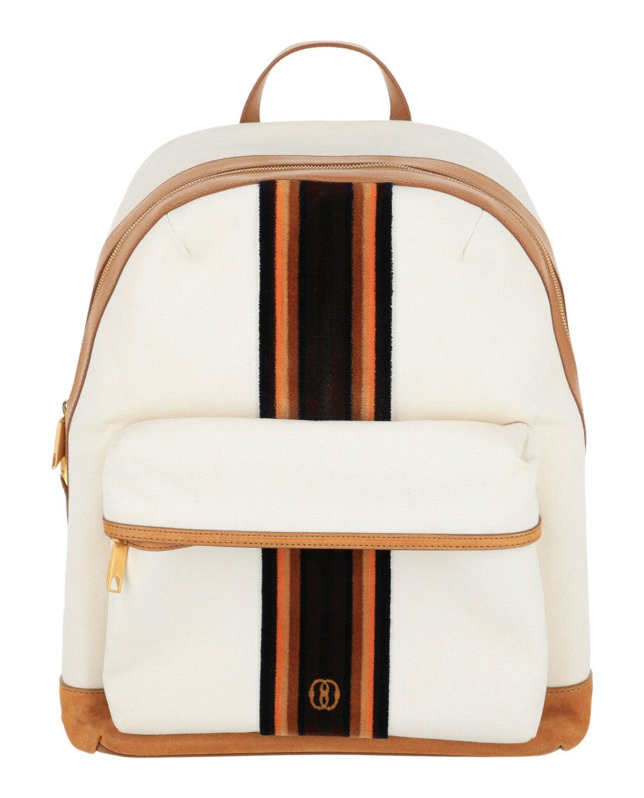 Bally Structured Pebbled Canvas Backpack With Gold-Tone Hardware