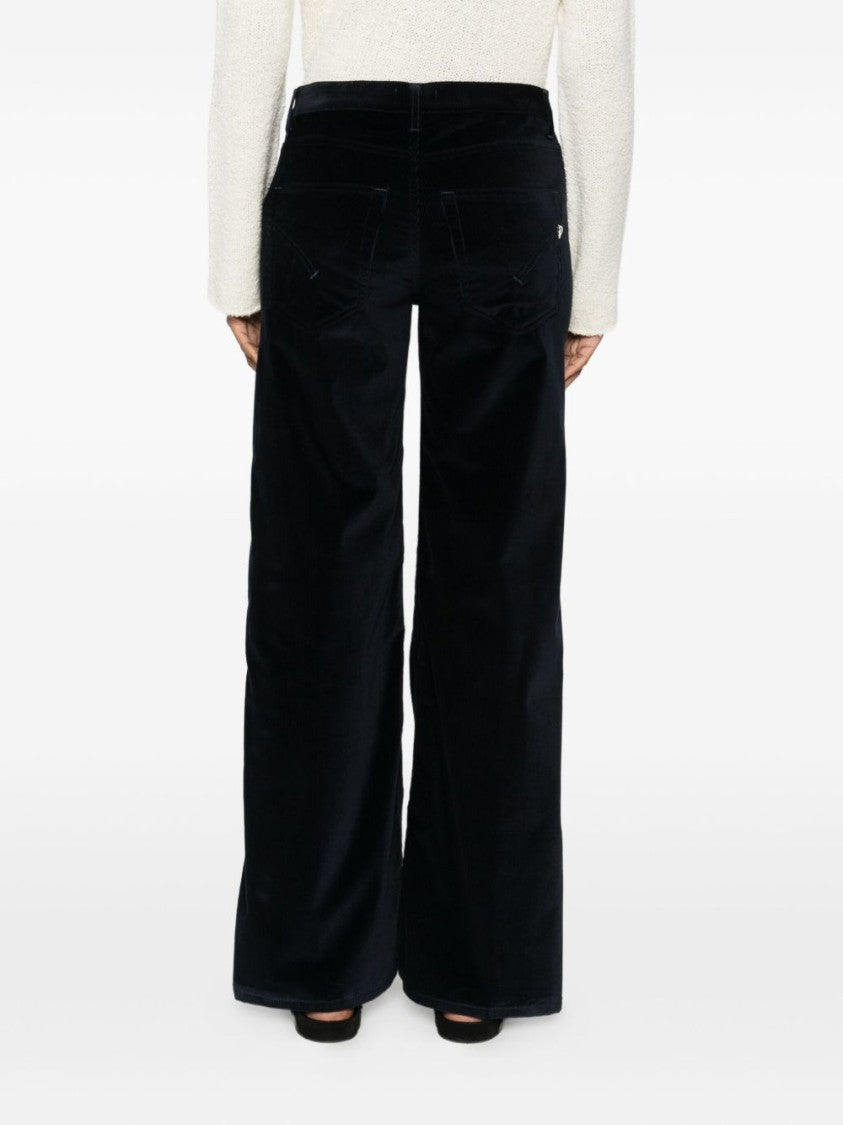 Dondup Wide-Leg Corduroy Pants With Classic Five-Pocket Design
