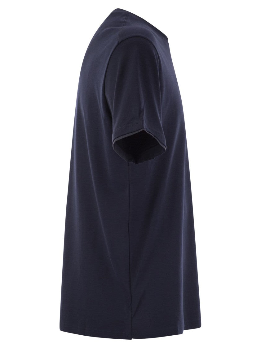 Herno Resort T-Shirt In Cotton And Light Stretch Nylon