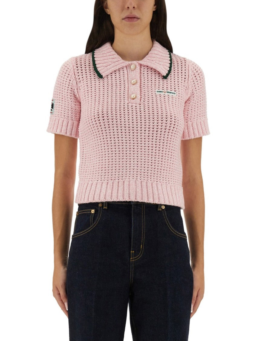 Casablanca Cotton Mouliné Polo Shirt