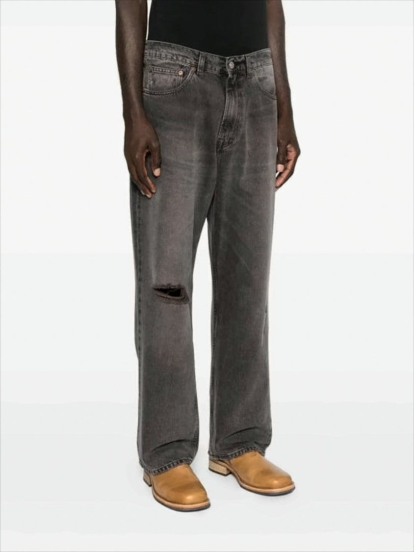 Our Legacy Distressed Black Denim Pants With Relaxed Fit