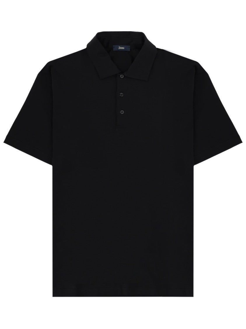 Herno Short-Sleeve Three-Button Polo Shirt