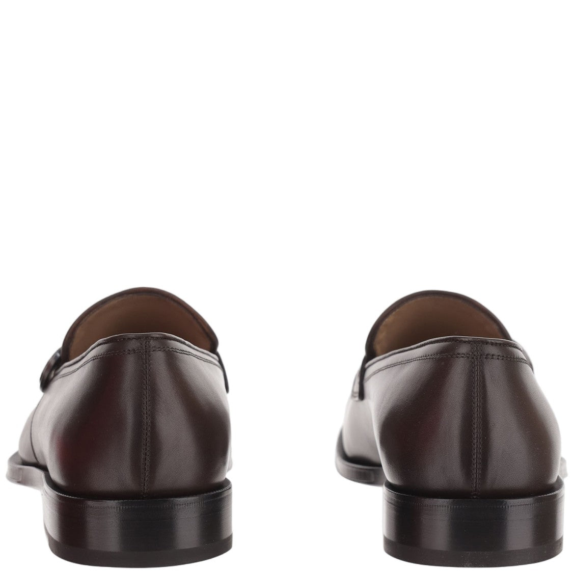 Salvatore Ferragamo Brown Logo Detail Leather Loafers