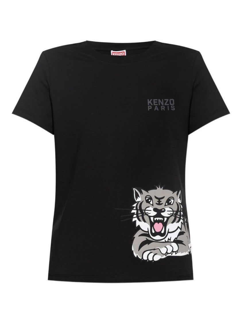 Kenzo Black Tiger Graphic Short-Sleeve T-Shirt