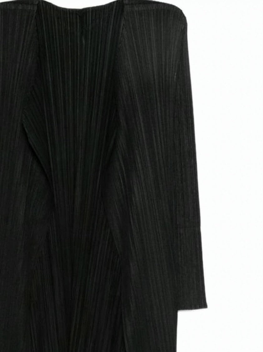 Pleats Please Pleated Open-Front Cardigan With Three-Quarter Sleeves