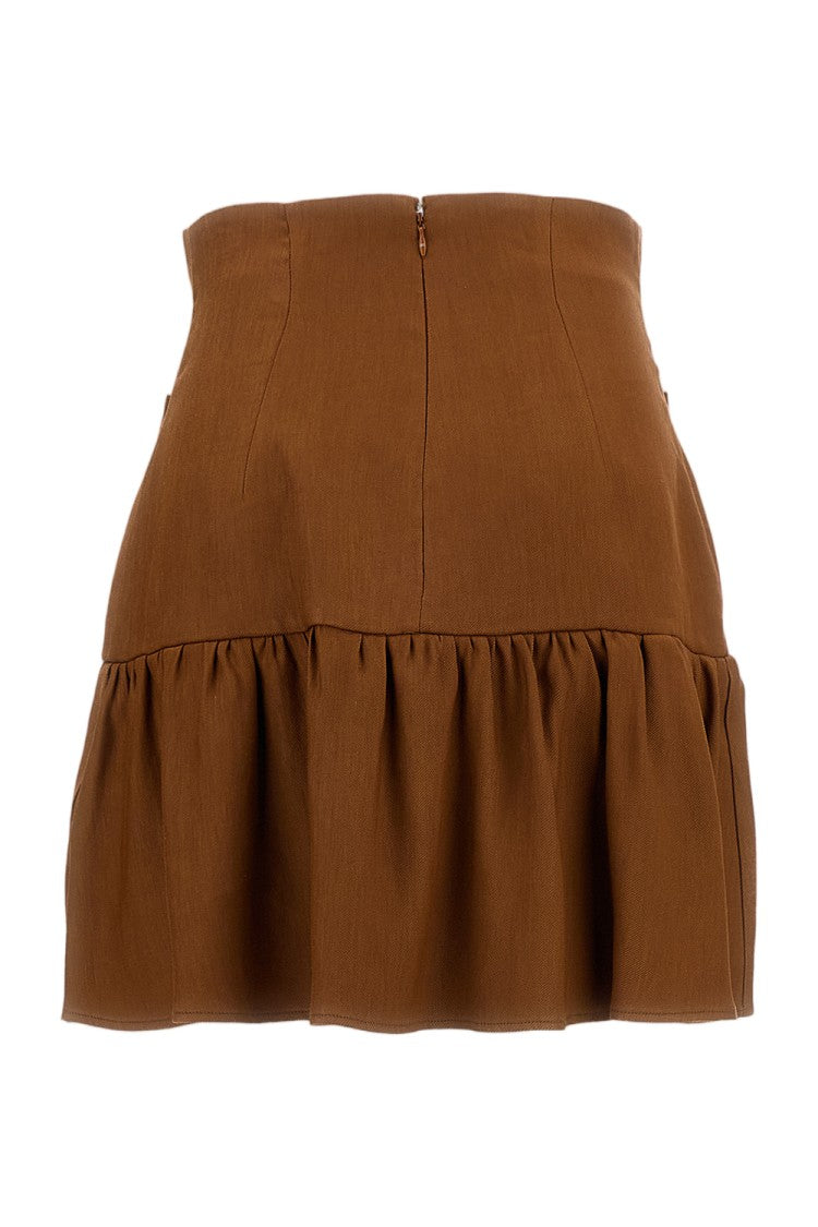 Elisabetta Franchi High-Waisted Mini Skirt With Gold Jewel Accents