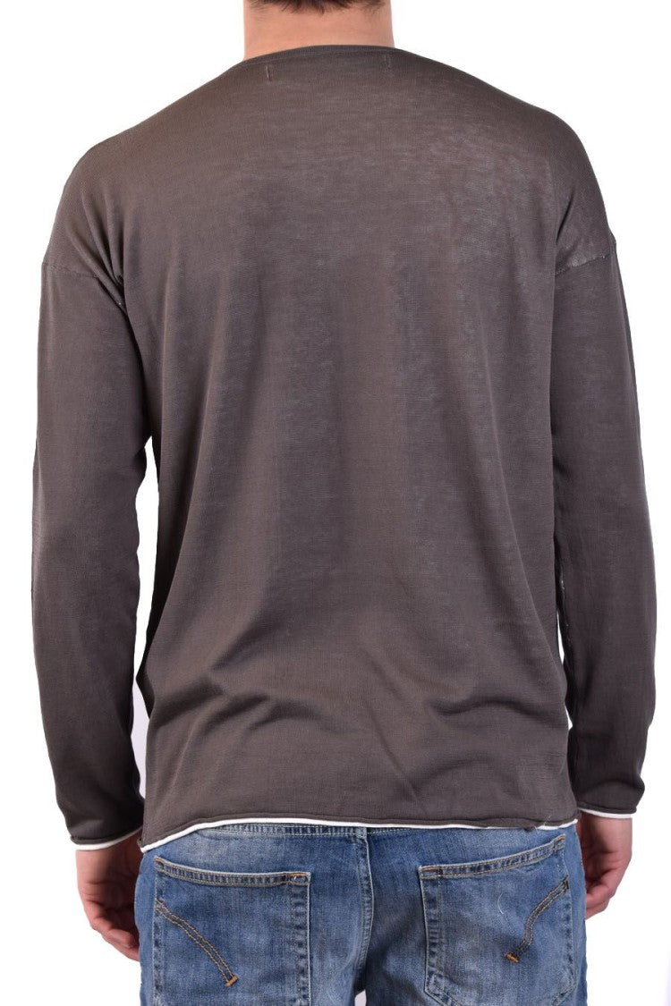 Isabel Benenato Relaxed-Fit Brown Knitwear With Contrasting Trim