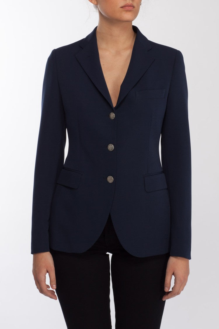 Tagliatore Single Breasted Blazer In Blue Viscose