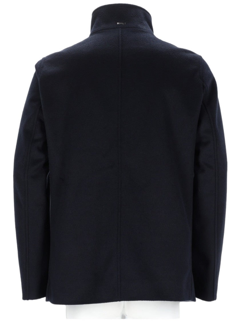 Herno Double-Breasted High Stand Collar Polyester-Blend Coat