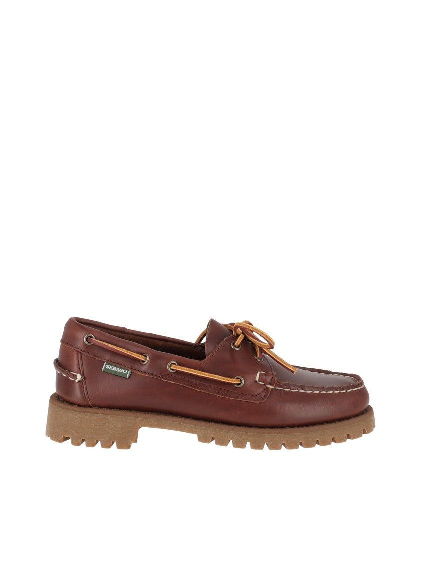 Sebago Brown Ranger Waxy Leather Rubber Sole Loafers