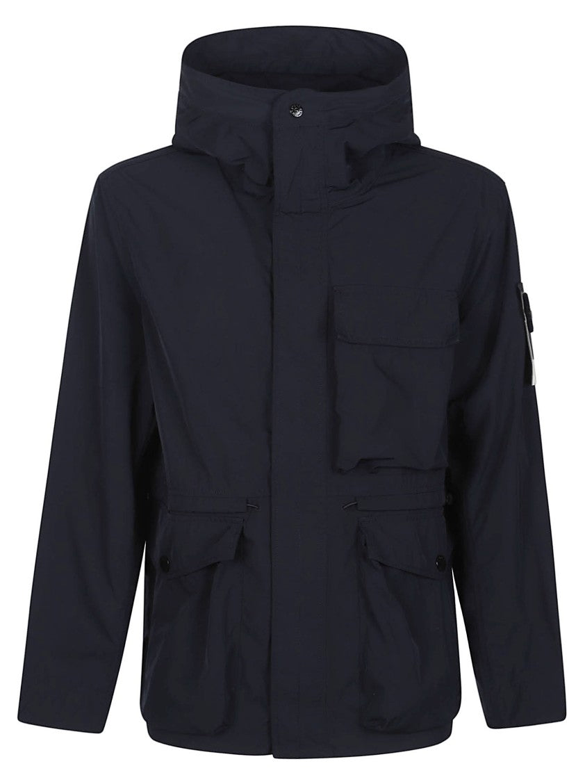 Stone Island Black Short Polyester Parka