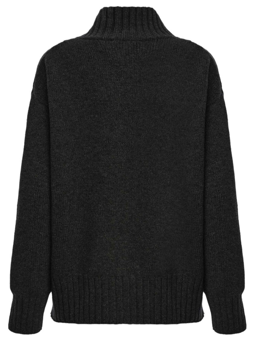 Malo Cashmere Sweater With Ribbed Turtleneck And Long Sleeves